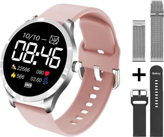 Belesy BQSiRgPk Pro Smartwatch Zilver Siliconen & Milanees