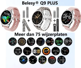 Belesy BQSiRgPk Pro Smartwatch Zilver Siliconen & Milanees