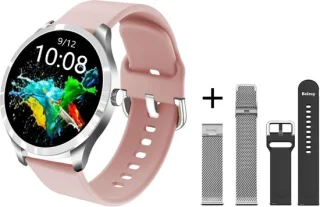 Belesy BQSiRgPk Pro Smartwatch Zilver Siliconen & Milanees