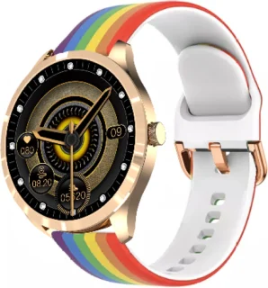 Belesy BQSiRgRb PLUS Smartwatch Rose Goud Milanees staal