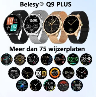 Belesy BQSiRgRb PLUS Smartwatch Rose Goud Milanees staal