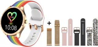 Belesy BQSiRgRb PLUS Smartwatch Rose Goud Milanees staal
