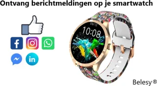 Belesy BQSiRgSk Pro Skull Smartwatch Rose Goud