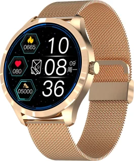 Belesy BQSiRgSk Pro Skull Smartwatch Rose Goud Staal Siliconen