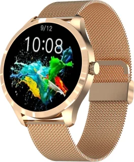 Belesy BQSiRgSk Pro Skull Smartwatch Rose Goud Staal Siliconen