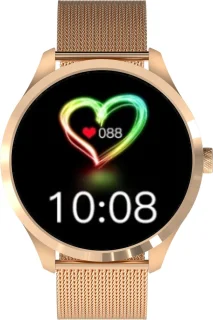 Belesy BQSiRgSk Pro Skull Smartwatch Rose Goud Staal Siliconen