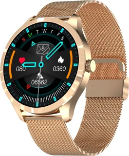 Belesy BQSiRgSk Pro Skull Smartwatch Rose Goud Staal Siliconen
