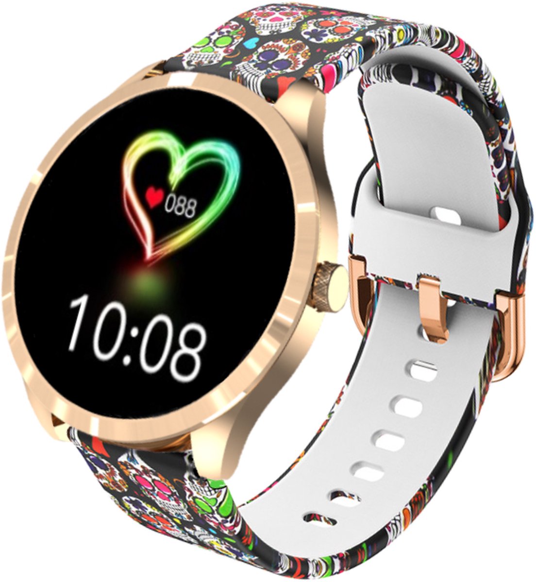 Wat vinden we goed aan de Belesy BQSiRgSk Pro Skull Smartwatch Rose Goud Staal Siliconen