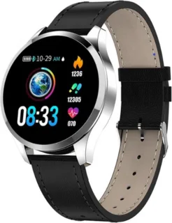 Belesy BQSiZi1 Panterprint Dames Smartwatch 1.3 inch Zilver Siliconen