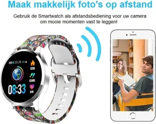 Belesy BQSiZi8 Skull Limited Edition Smartwatch Zilver Siliconen