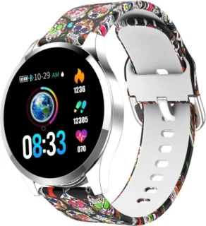 Belesy BQSiZi8 Skull Limited Edition Smartwatch Zilver Siliconen