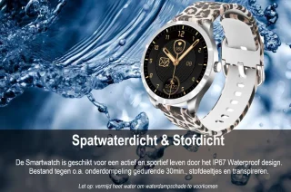 Belesy BQSiZiPp Pro Smartwatch Zilver Panterprint