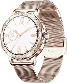 Belesy® Cheer Smartwatch Dames Goud Milanees