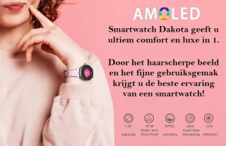 Belesy Dakota Smartwatch Dames en Heren Zilver Staal 1.04 inch AMOLED