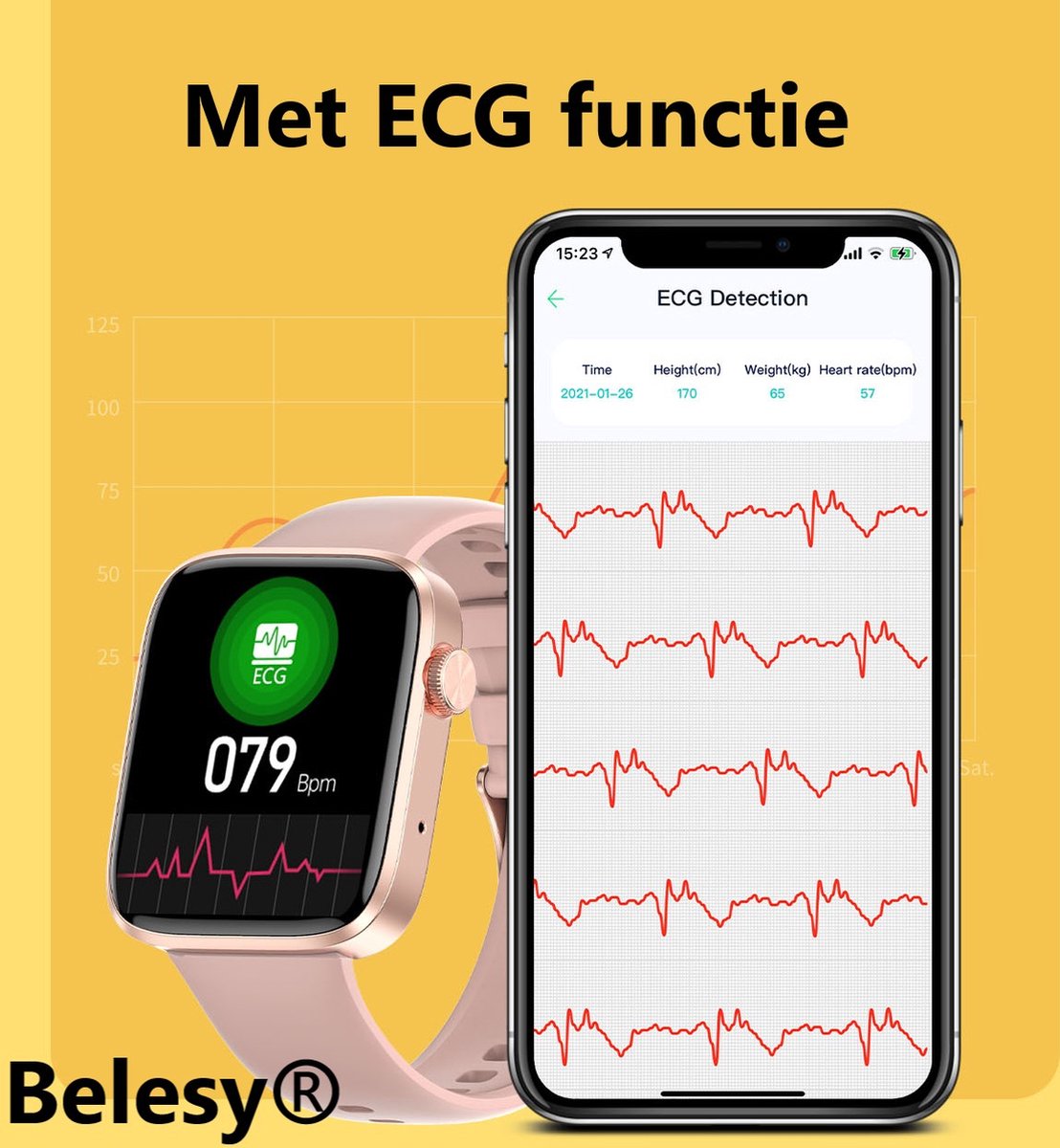 Belesy DATURA Smartwatch Goud Milanees
