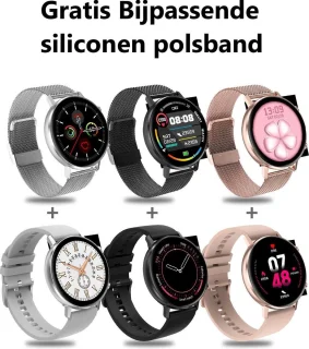 Belesy Eighteen Smartwatch Milanees Staal Goud