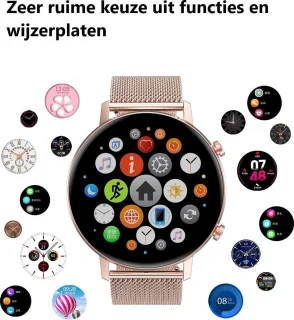 Belesy Eighteen Smartwatch Milanees Staal Goud