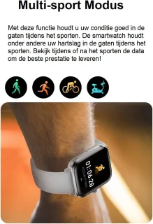 Belesy HEAVEN Smartwatch Zwart 1.85"