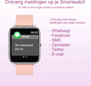 Belesy Hundred Smartwatch Dames Zilver Roze
