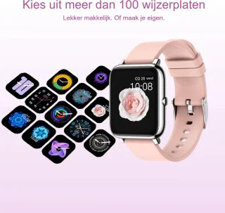 Belesy Hundred Smartwatch Dames Zilver Roze