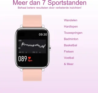 Belesy Hundred Smartwatch Dames Zilver Roze