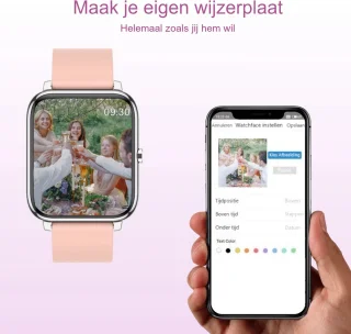 Belesy Hundred Smartwatch Dames Zilver Roze