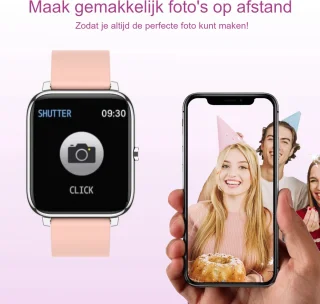 Belesy Hundred Smartwatch Dames Zilver Roze