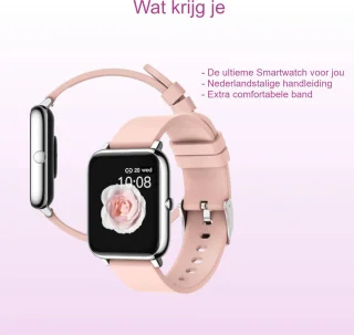 Belesy Hundred Smartwatch Dames Zilver Roze