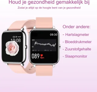 Belesy Hundred Smartwatch Dames Zilver Roze