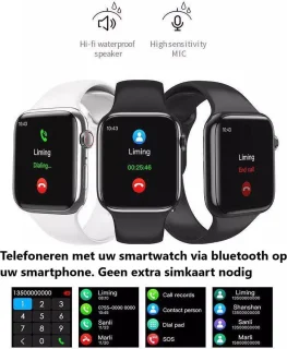 Belesy Immune Smartwatch Zwart Siliconen 1.54 inch