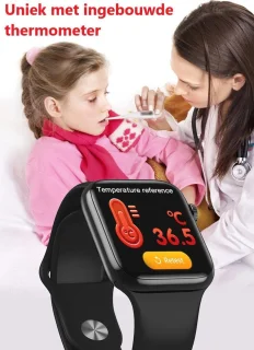 Belesy Immune Smartwatch Zwart Siliconen 1.54 inch