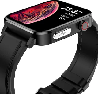 Belesy INTELLIGENT Smartwatch Leer Zwart 1.70 inch