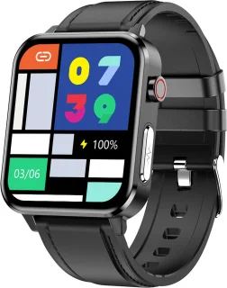 Belesy INTELLIGENT Smartwatch Leer Zwart 1.70 inch