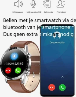 Belesy Link Smartwatch Unisex Zilver Siliconen 1.4 inch