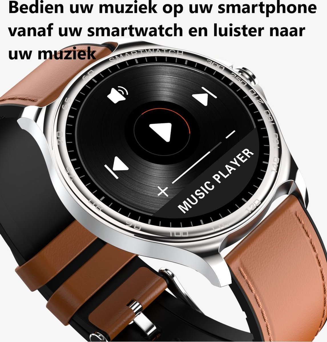 Belesy MARS Smartwatch Zwart Staal Schakel