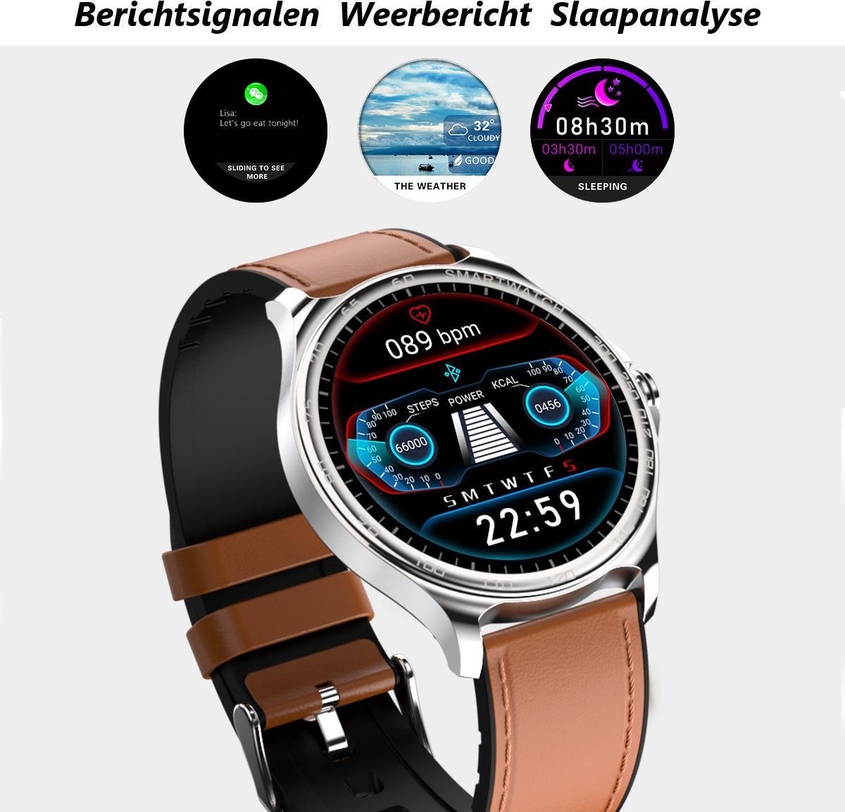 Belesy MARS Smartwatch Zwart Staal Schakel