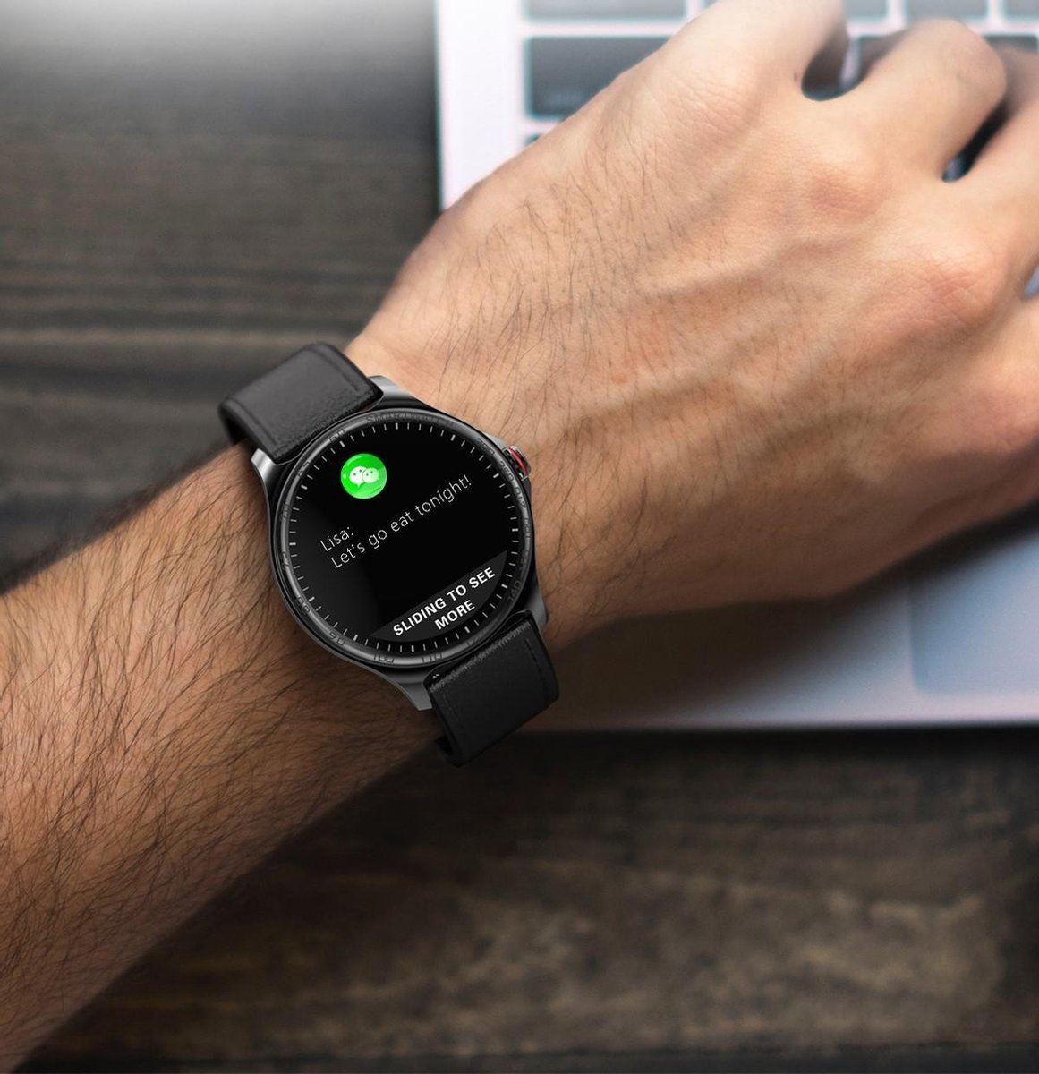 Belesy MARS Smartwatch Zwart Staal Schakel