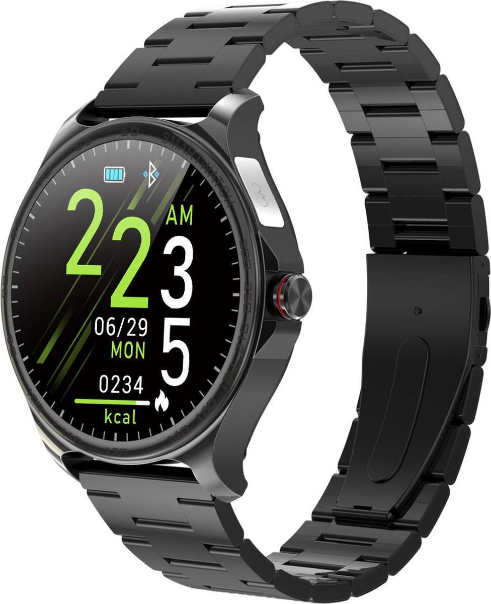 Belesy MARS Smartwatch Zwart Staal Schakel
