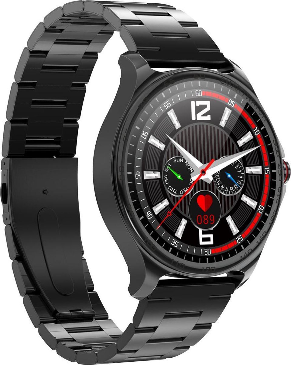 Belesy MARS Smartwatch Zwart Staal Schakel