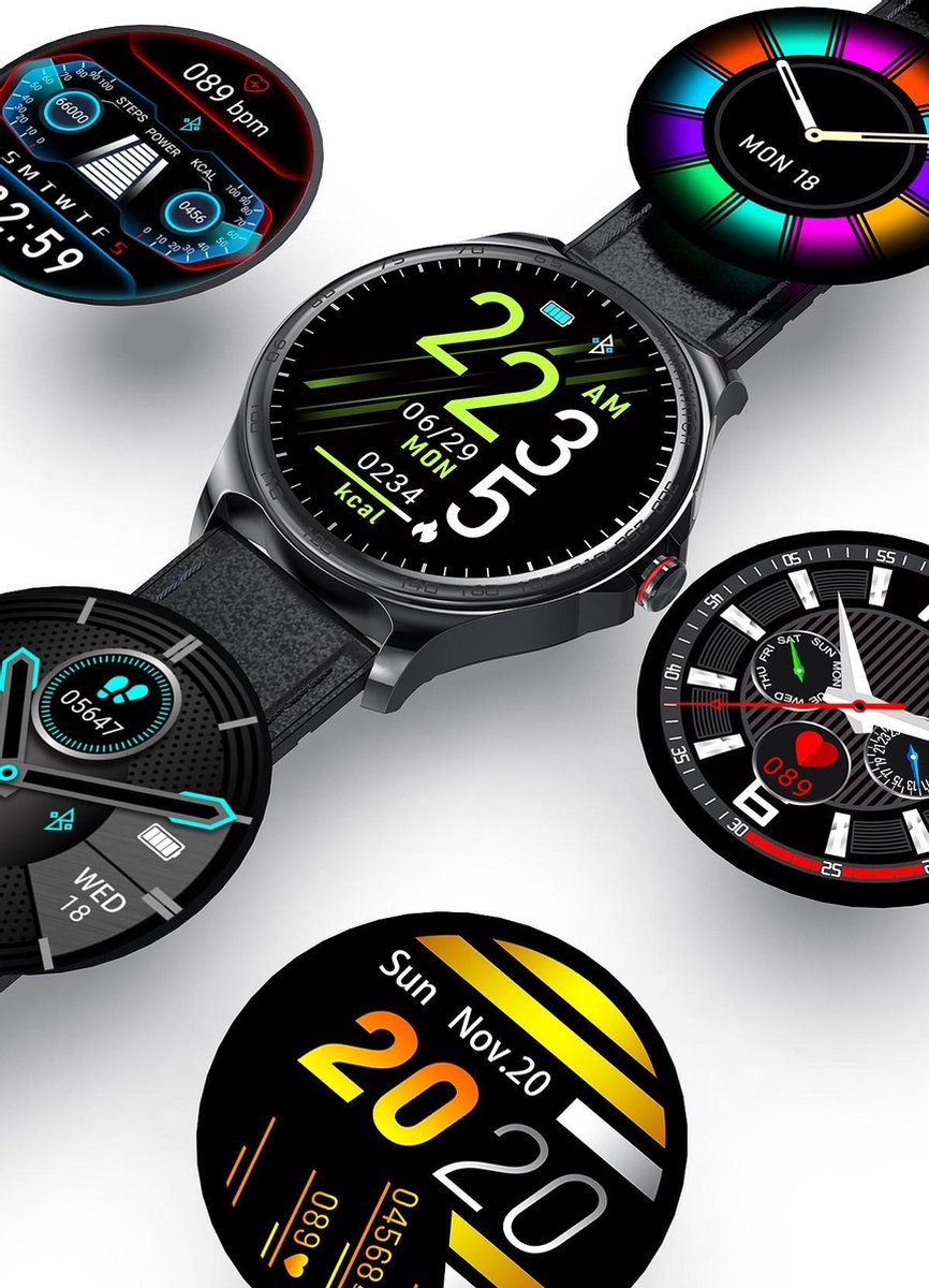 Belesy MARS Smartwatch Zwart Staal Schakel