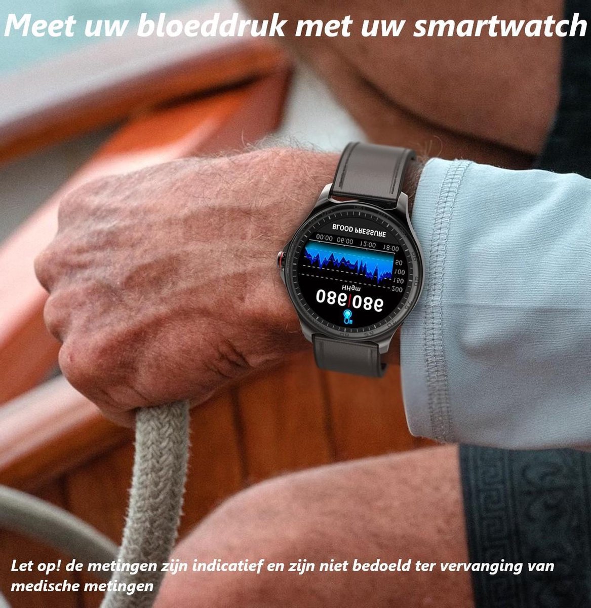 Belesy MARS Smartwatch Zwart Staal Schakel