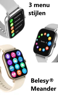 Belesy Meander Smartwatch Unisex Goud Siliconen 1.78 inch