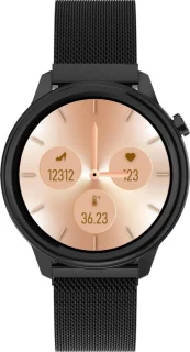 Belesy MOON Dames Smartwatch Milanees Staal Zwart