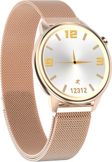 Belesy MOON Smartwatch Dames Rose Goud Staal Milanees