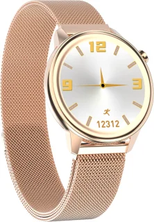 Belesy MOON Smartwatch Dames Rose Goud Staal Milanees