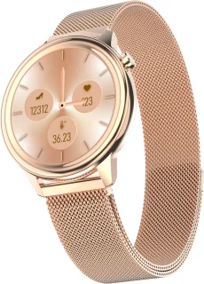 Belesy MOON Smartwatch Dames Rose Goud Staal Milanees