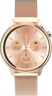 Belesy MOON Smartwatch Dames Rose Goud Staal Milanees