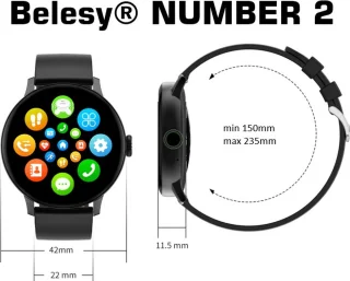 Belesy NUMBER 2 Smartwatch Zilver Siliconen