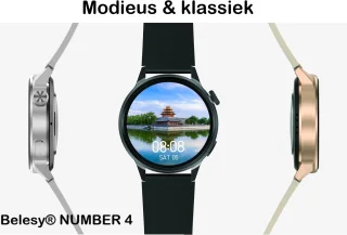 Belesy NUMBER 4 Smartwatch Zilver Staal Milanees