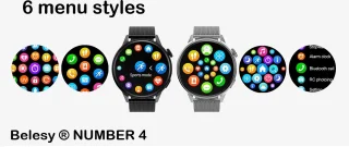 Belesy NUMBER 4 Smartwatch Zilver Staal Milanees